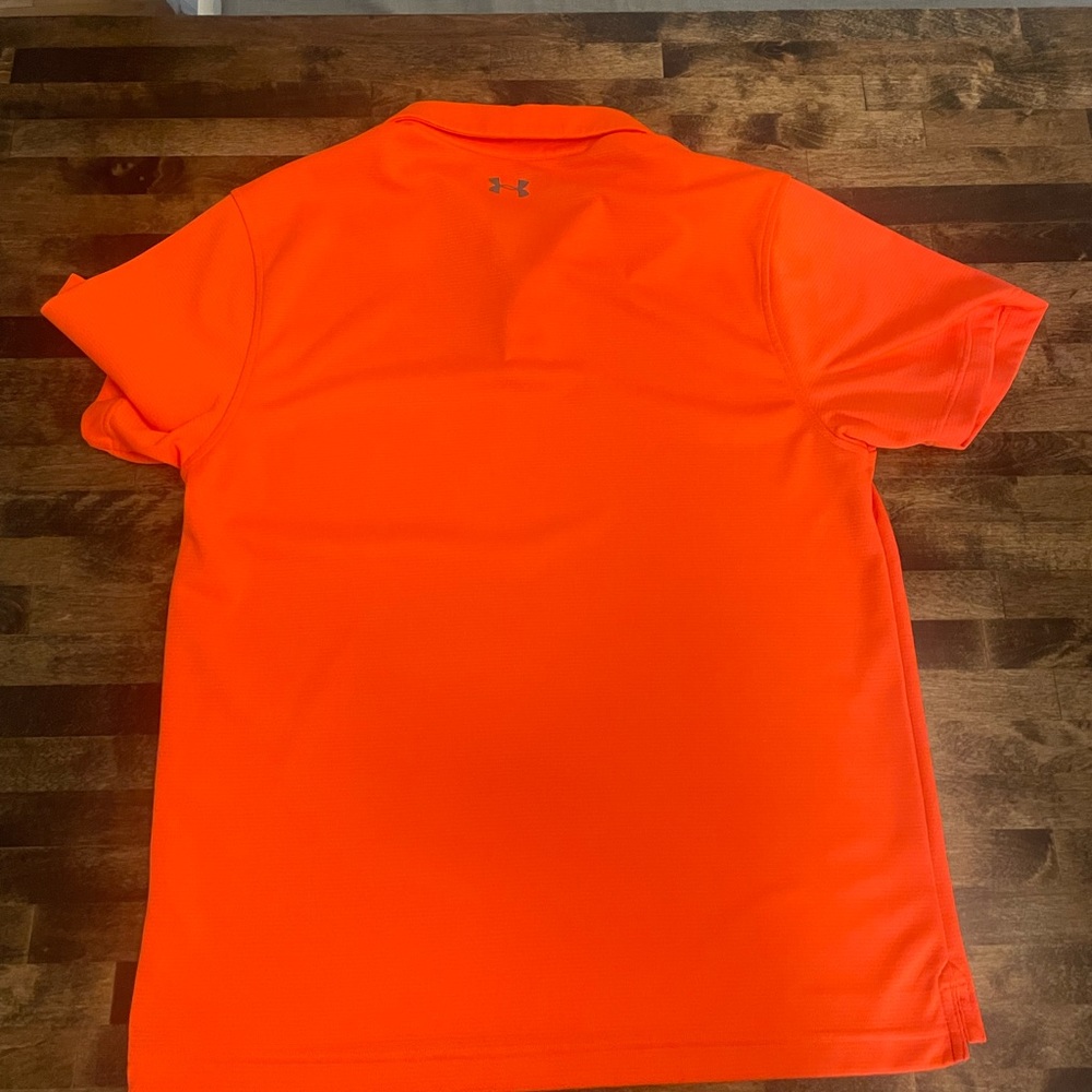 Men’s Under Armour orange polo. Size L